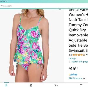 NWOT Never worn size Medium bright tropical tankini ser